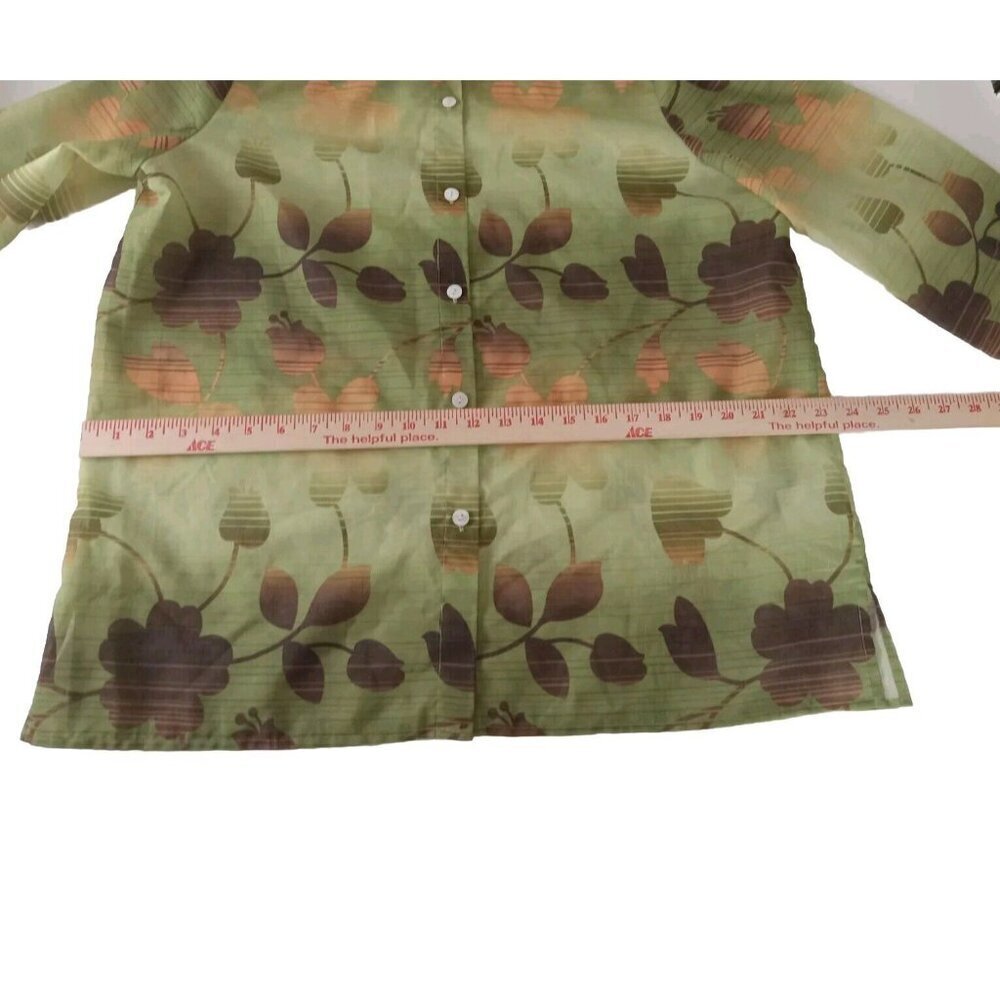 Alfred Dunner SZ 16 Women’s Light Weight Over Blouse Top Fall Floral 3/4 Sleeve - Picture 6 of 10